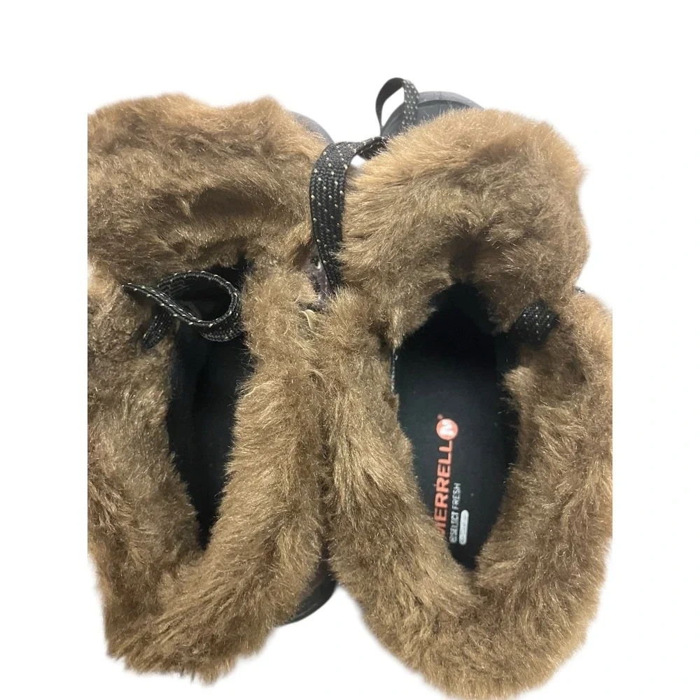 NEW Merrell Aurora Ice Waterproof Vibram Athletic Hiking Fur Trim Boots Womens 8 - Picture 5 of 11